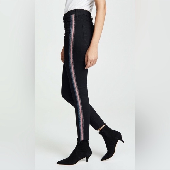 B60 Mother Jeans High Waisted Looker Ankle Fray in Guilty Glitter Racer Size 26 - Picture 5 of 12